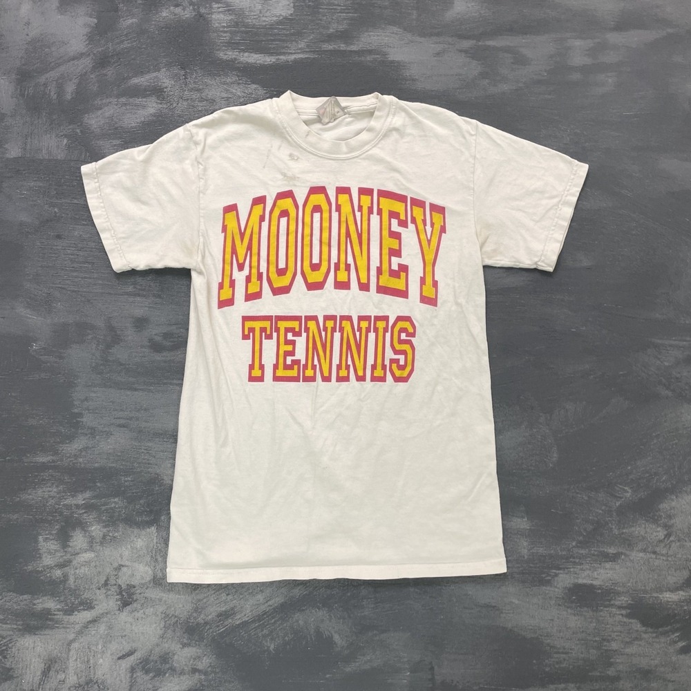 vintage Mooney Tennis shirt mens Small white 1990s sport